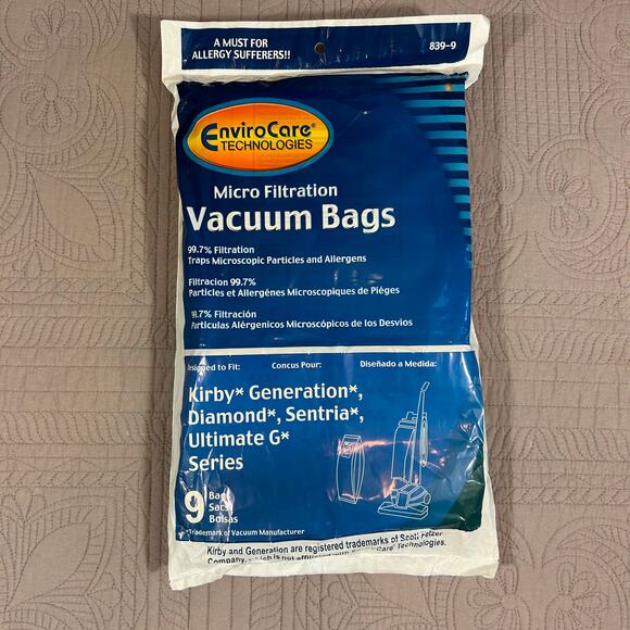 EnviroCare Technologies 9 Pack Vacuum Bags Fits Kirby Generation, Diamond & more - Picture 1 of 10